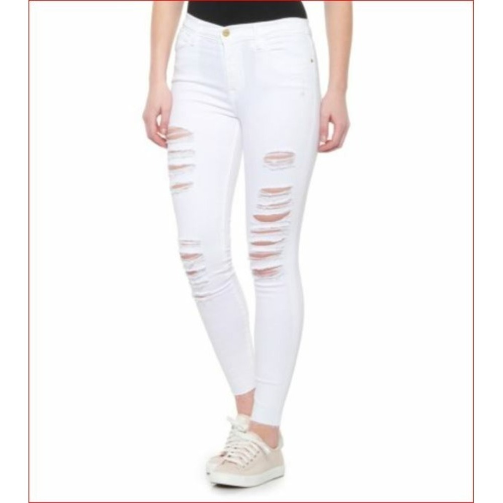 Frame women jeans Le High Skinny Fit 36FAX-01-24 LHSKRRE403 white sz 24 $199